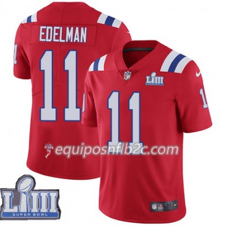 Camiseta Hombre NFL New England Patriots Julian Edelman 11 Nike Rojo 2019 Super Bowl LIII Camiseta Hombre NFL New England Patriots Julian Edelman 11 Nike Rojo 2019 Super Bowl LIII